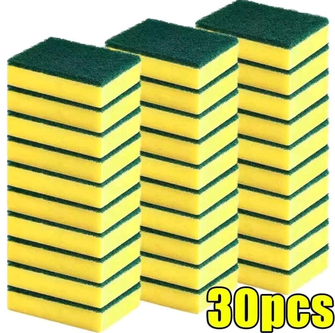 50/2Pcs Kitchen Dishwashing Soft Sponge Absorbent Clean Rub Pot Rust Scouring