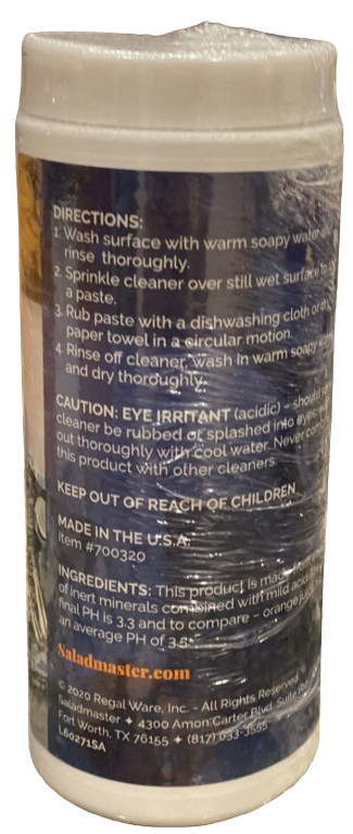 Saladmaster Surface Master Stainless Steel Cookware Cleaner Powder 12 oz NEW