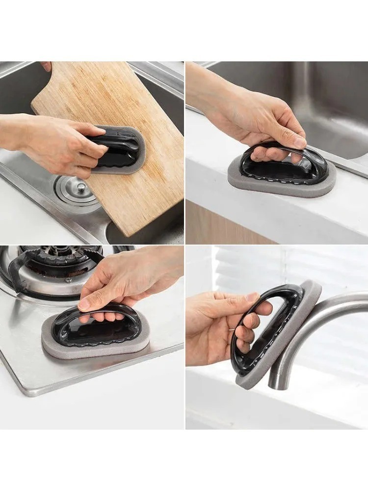 Magic Emery Sponge Brush Rust Remover Cleaning Tool with Handle