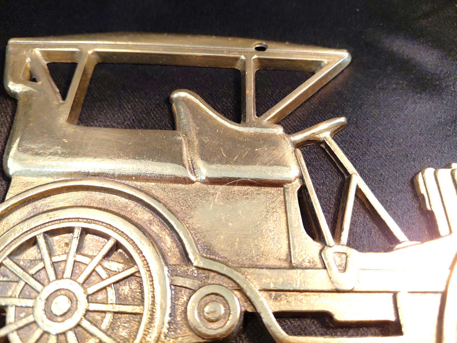Vintage Solid Brass Model T Automobile Key Rack Wall 5 Hooks Holder