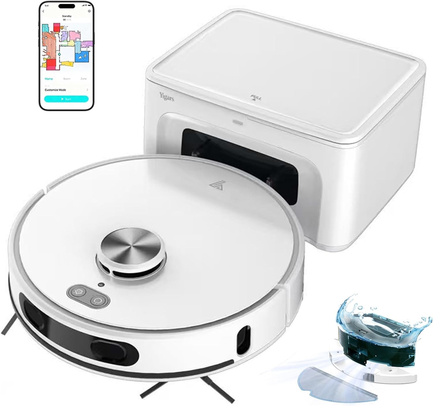 Robot Vacuum and Mop Self-Emptying Up to 8000Pa Robot Vacuum 60-Day Hands-Free