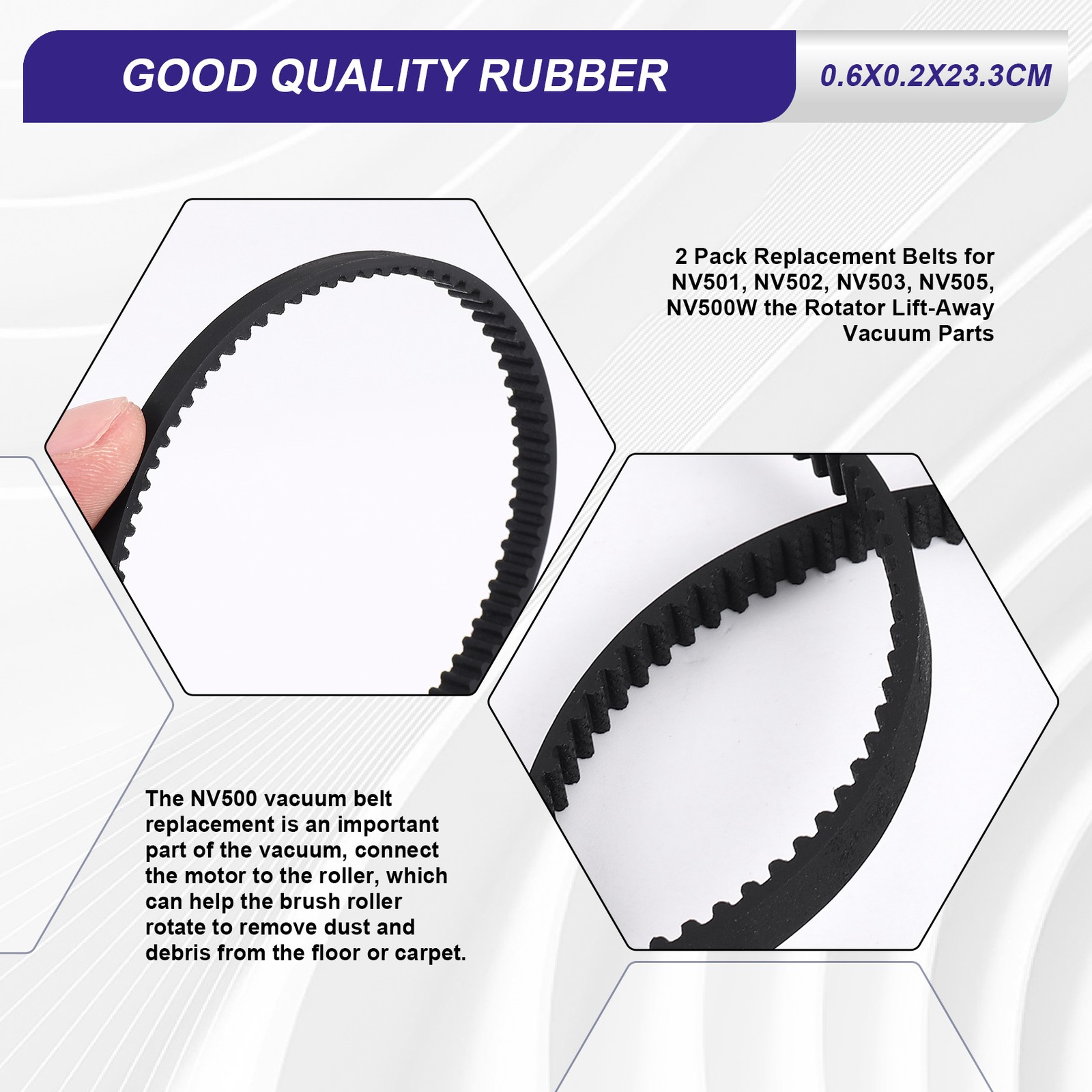2 Pack Replacement Belts for NV501, NV502, NV503, NV505, NV500W the7787