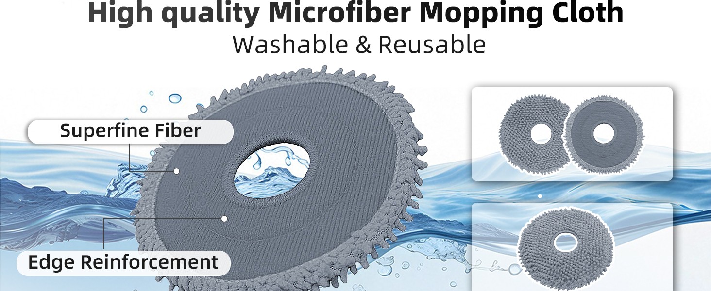 8 Pack Mop Pads for Roborock QV 35A/Qrevo S/Q Revo/Qrevo Pro/Qrevo Plus/Qrevo