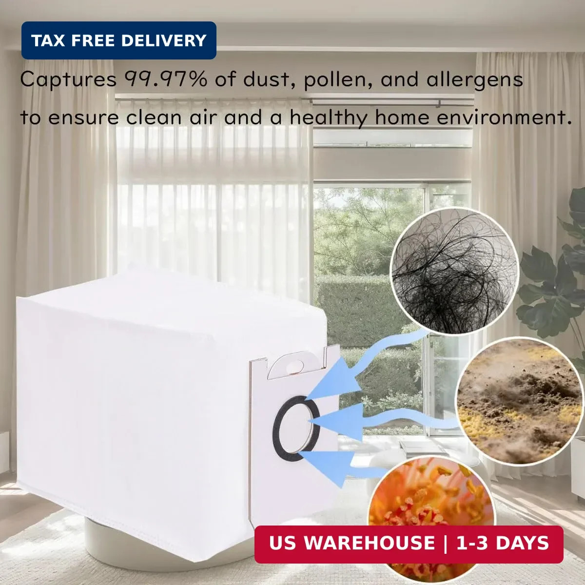 12 pack Vacuum bags Compatible with bobsweep Dustin & Orb-i Self-Emptying Robot