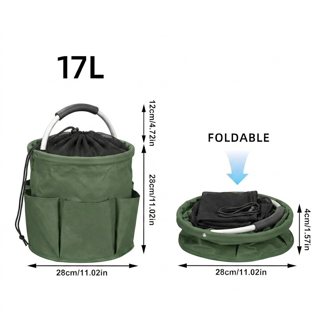 Cleaning Caddy Organizer Bag with Handle Waterproof Oxford Cloth Storage Green