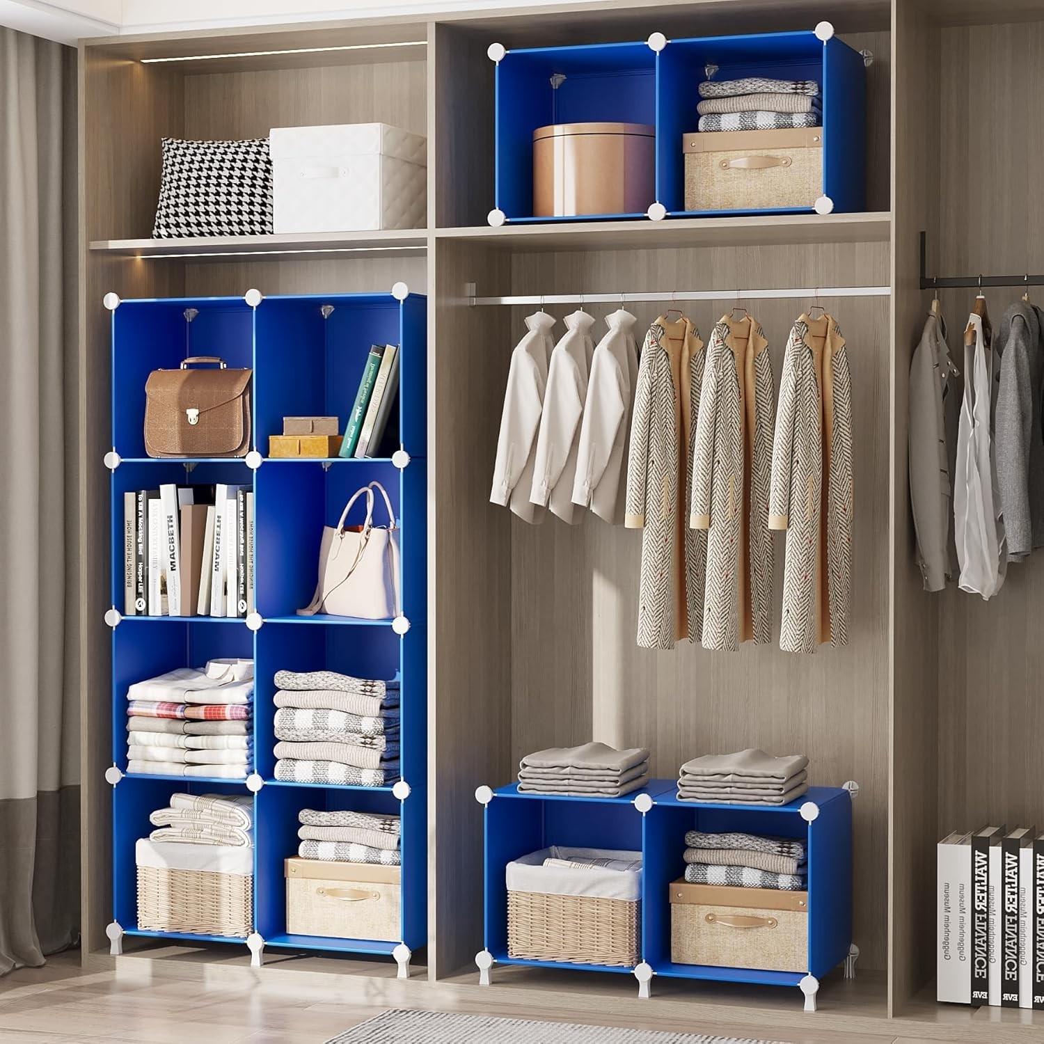 Cube Storage Organizer, 12 Cube Closet Organizers and Storage Shelves, DIY St…