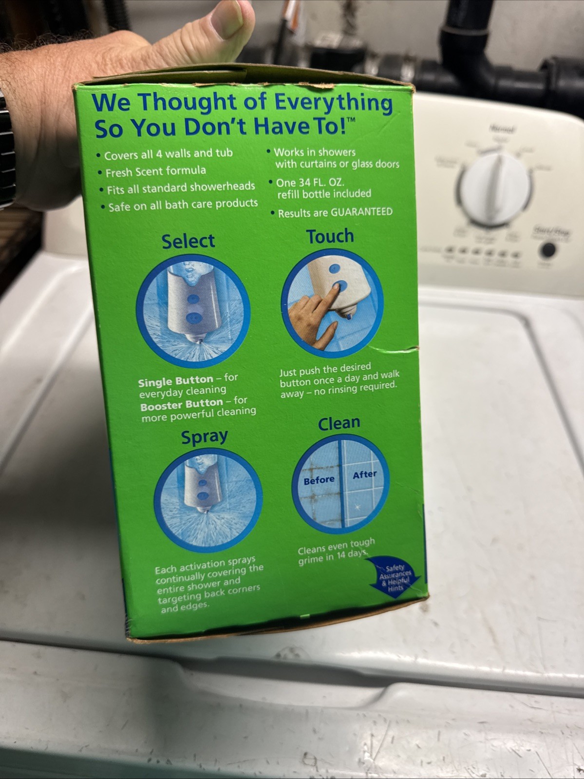 Scrubbing Bubbles Automatic Shower Cleaner Kit Missing 1 Refill. Opened Box