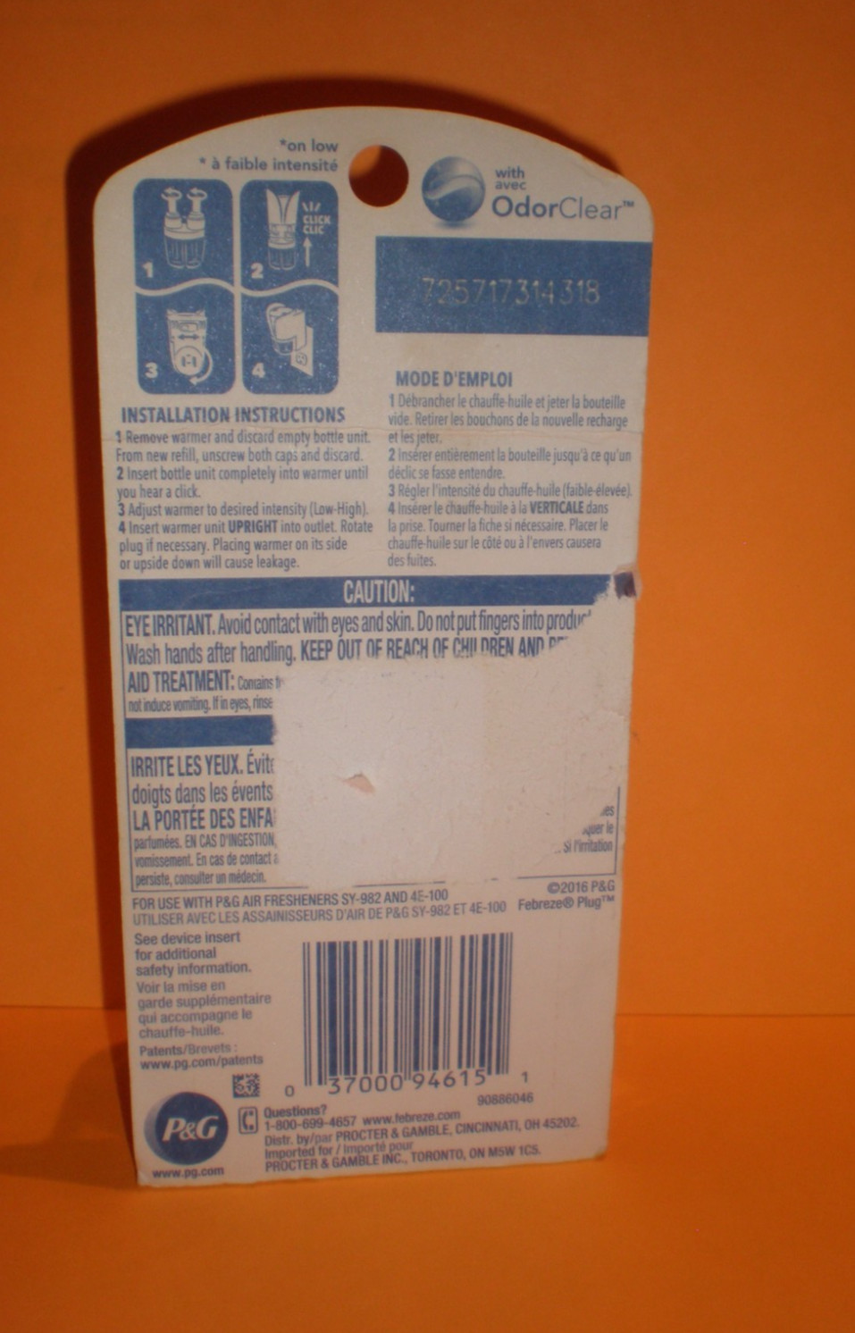 (1) Febreze NOTICEables ORIGINAL TIDE SCENT WITH AVEC Dual Scented Oil refill