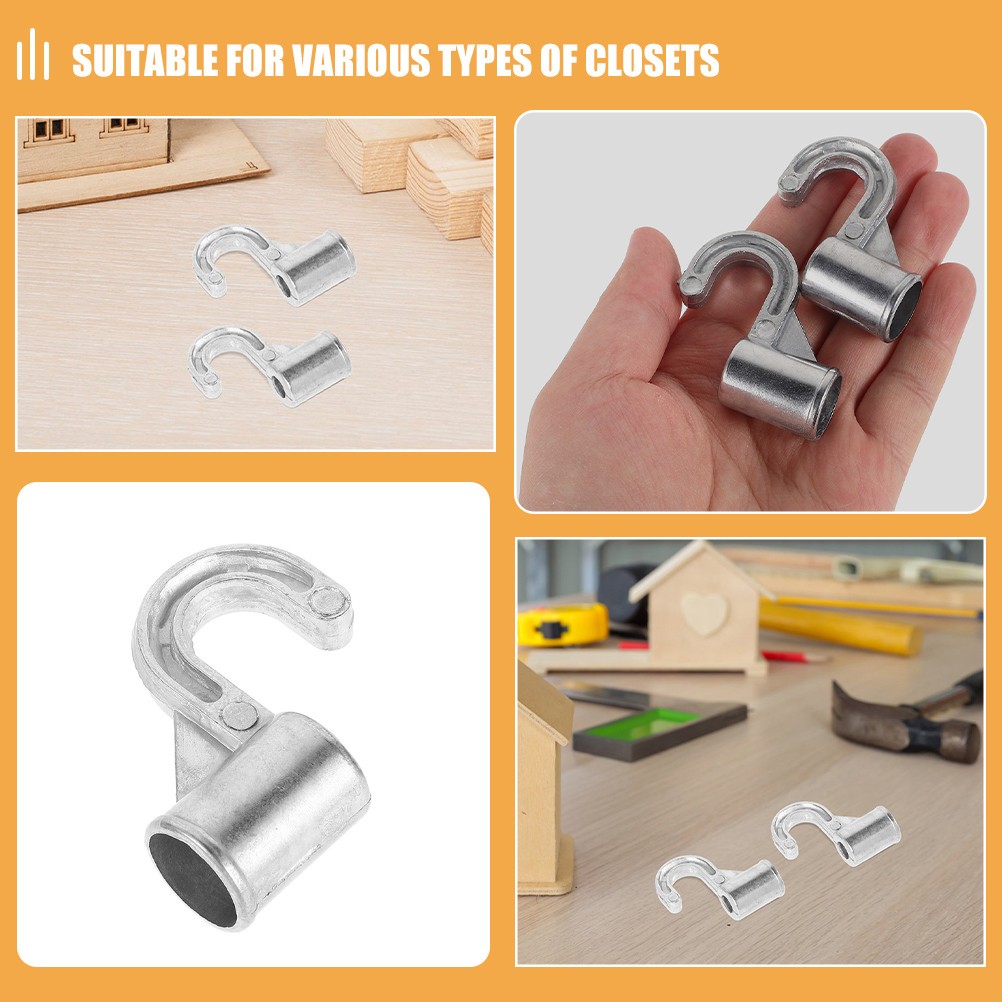 Pot Hooks Silver for Homeowners Space Saving 4Pcs 1.97X1.77X0.75In