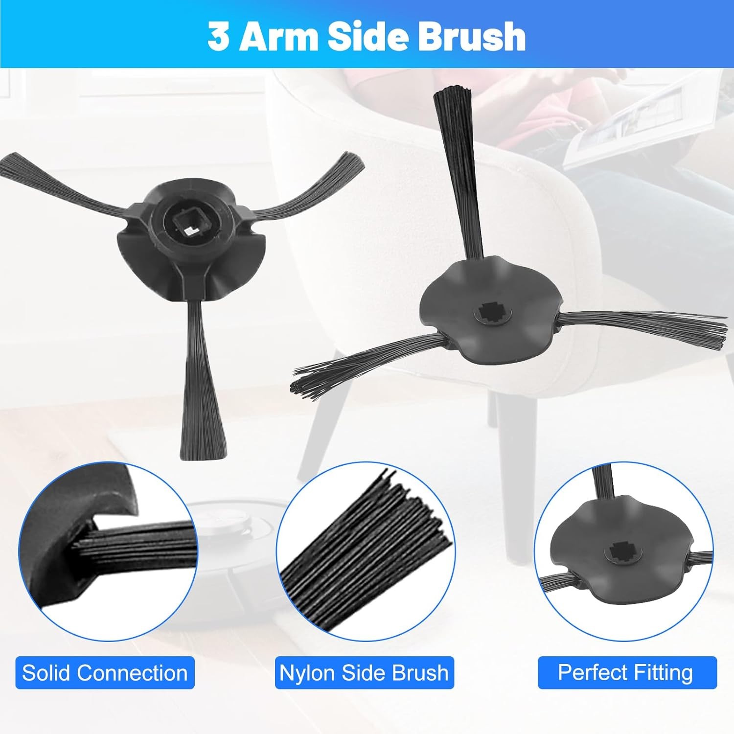 4x Side Brush 153HG2300 for Shark Robot UR2350AE, UR2360S, UR2450WS, UR24503DUS