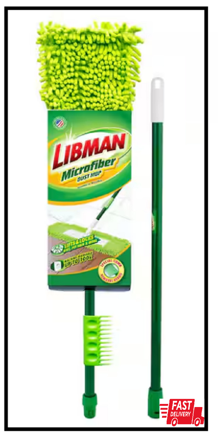 18 in. Microfiber Fingers Dust Flat Mop with 2-Piece Handle