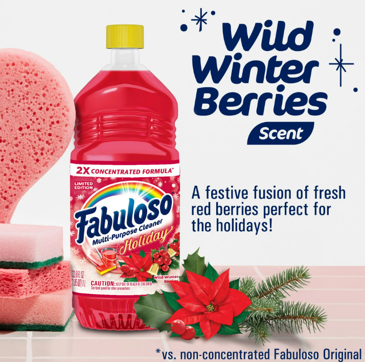 Fabuloso Holiday Multi-Purpose Cleaner 2X Concentrated Wild Winter Berries 33oz
