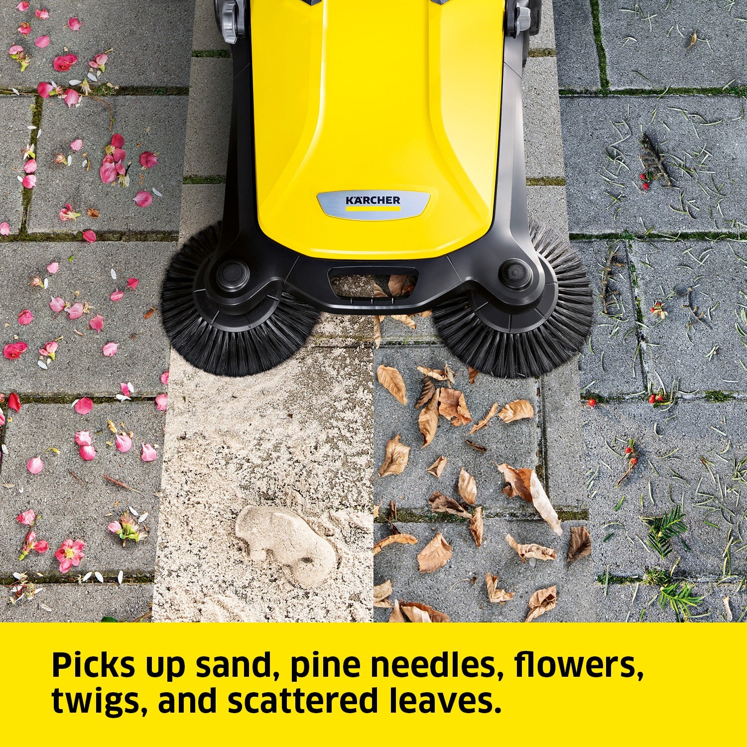 Karcher S4 Twin, Push Sweeper, 5.25 Gal, for Driveway, Sidewalk, Garage – NEW