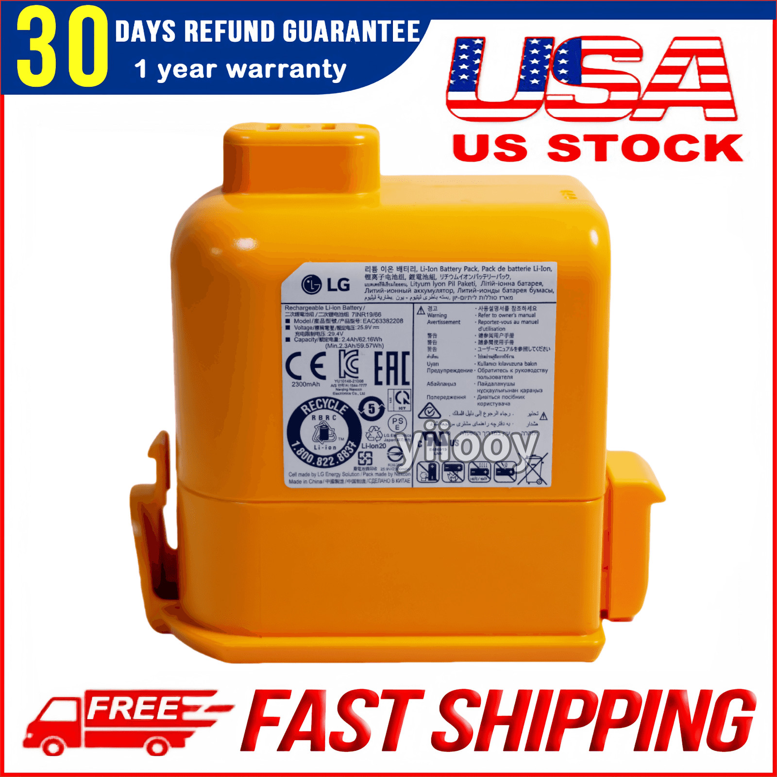 New Genuine EAC63382208 Battery 2400mAh for LG CordZero A9 Series Vacuum Cleaner