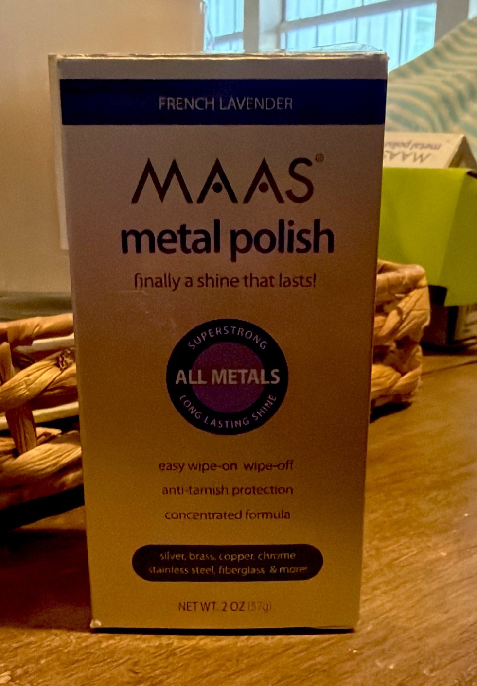 Maas Metal Polish 2 oz Tube French Lavender All Metals Multi-Surface Sealed