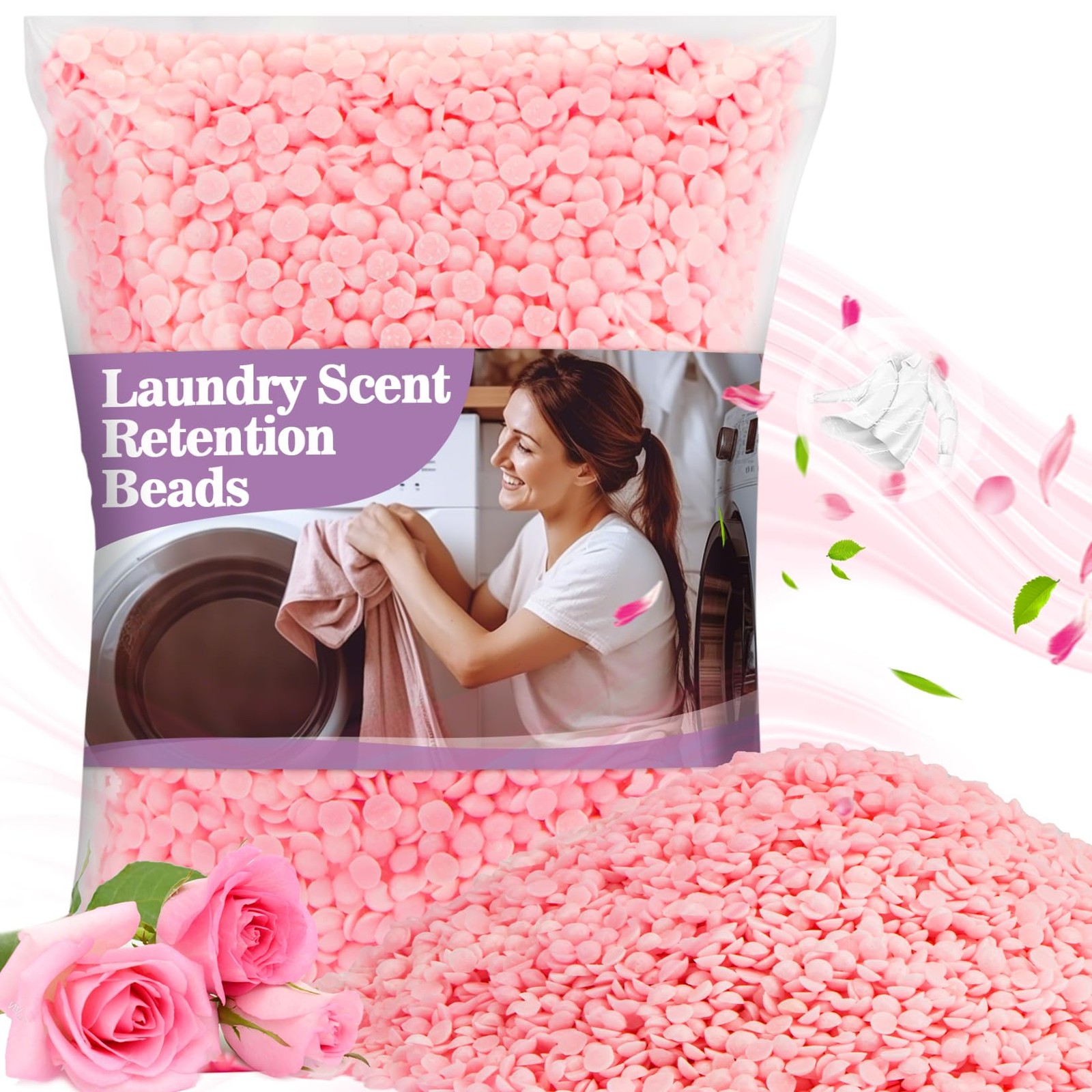 Sukh Laundry Scent Booster Beads – 430g Fresh 1 Count (Pack of 1), Pink