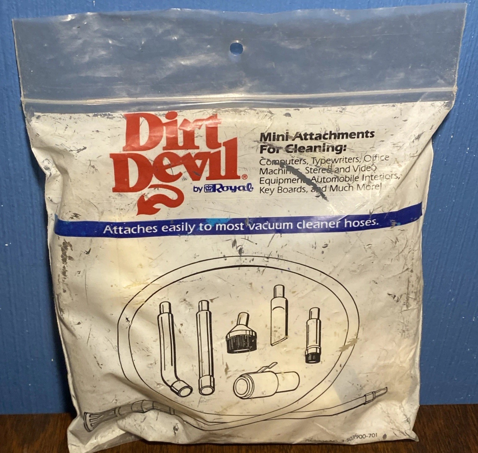 VINTAGE Dirt Devil Mini Attachment Parts 7 Pc Set Cleaning Vacuum Kit Royal, NOS