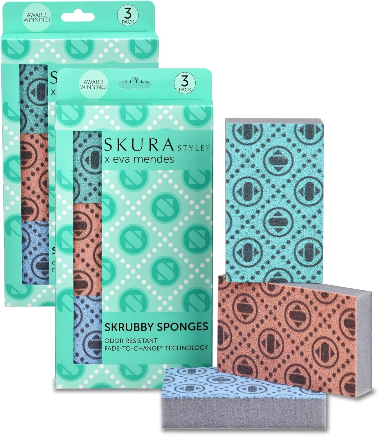 Skura Style x Eva Mendes Smart Kitchen Dish Sponges Bulk 6 Pack | Odor Free N…