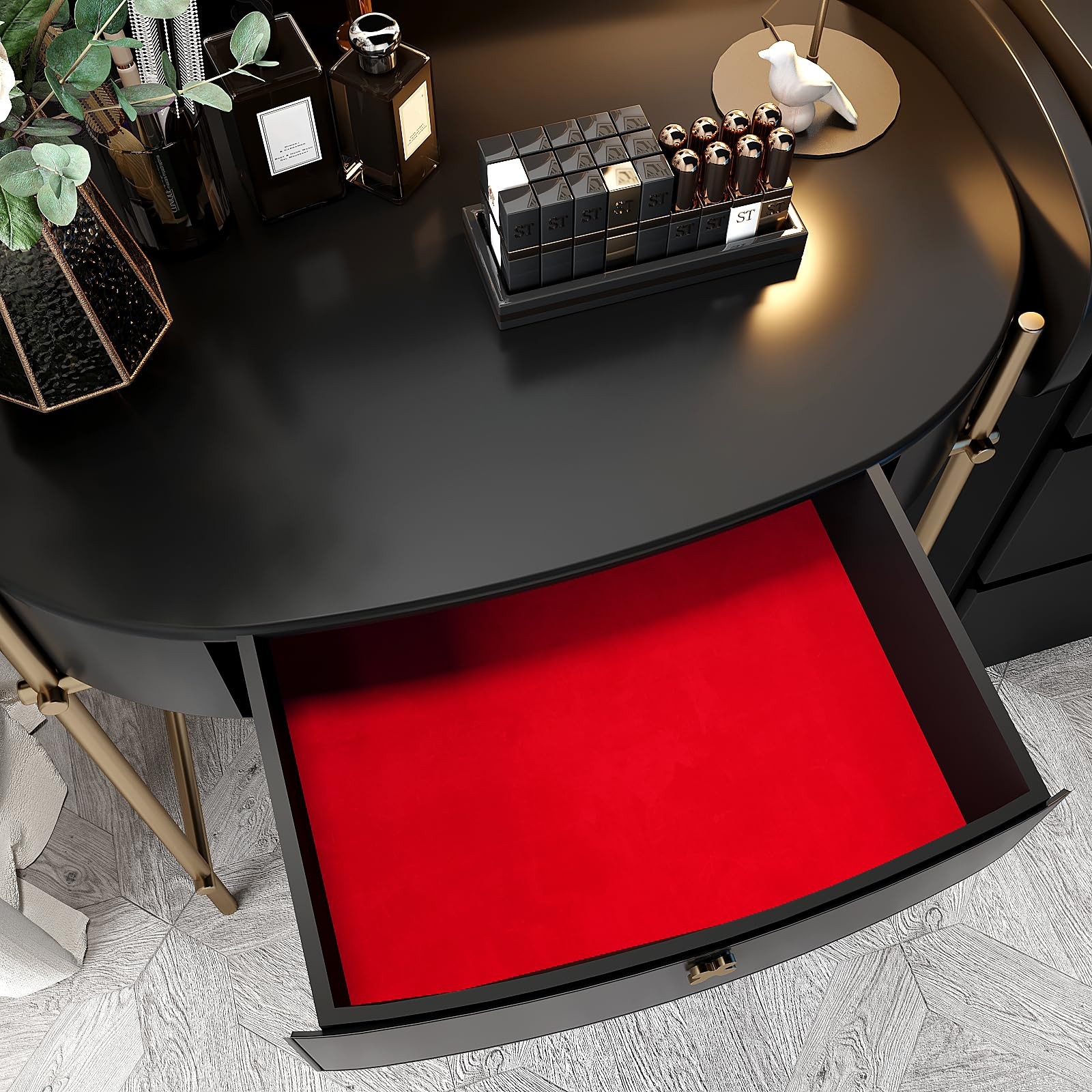 VEELIKE Bright Red Velvet Flocking Liner Self Adhesive 15.7″W x 118″L,