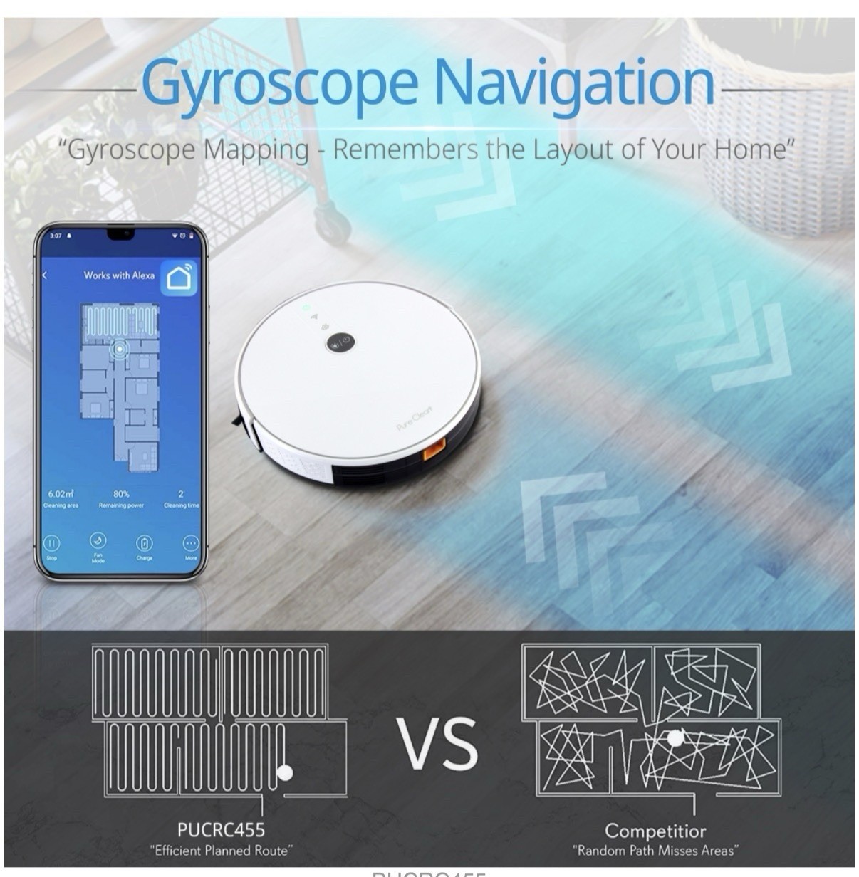 Smart Robot Vacuum – Digital Robot Cleaning Vacuum with WiFi App and Wireless