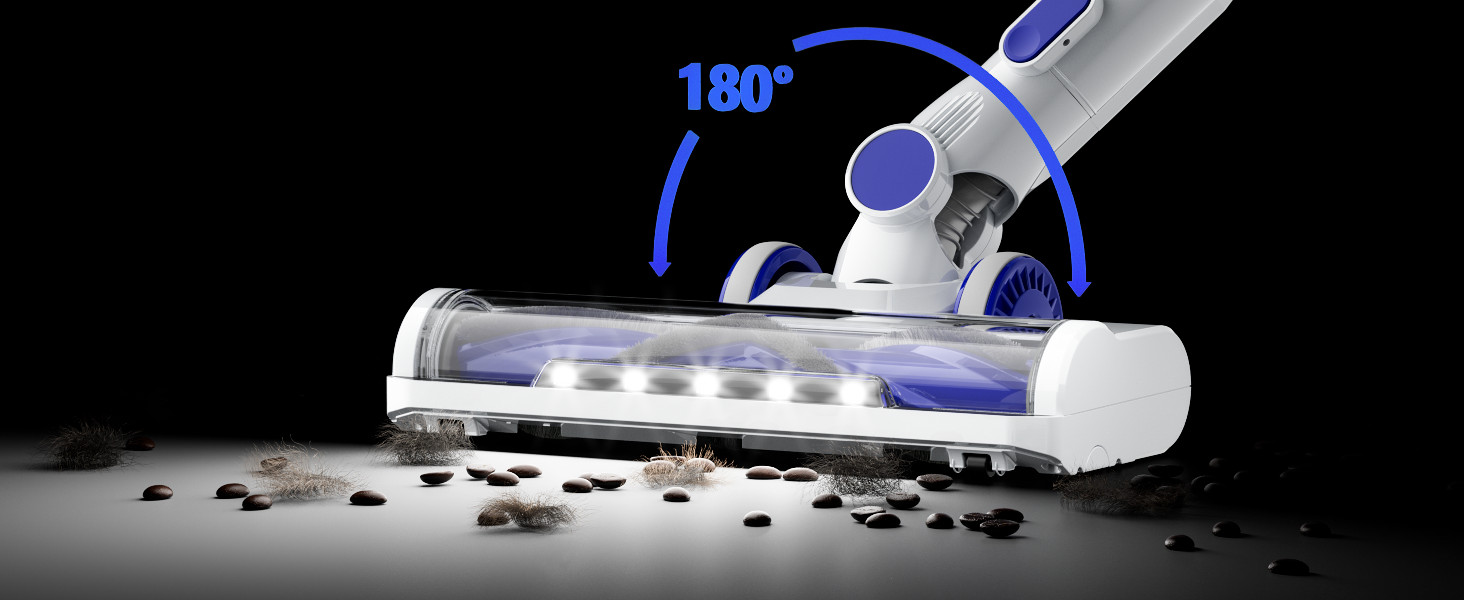 Cordless Vacuum Cleaner 50KPA Lightweight Stick Pet Hair Hardwood Floor Carpet
