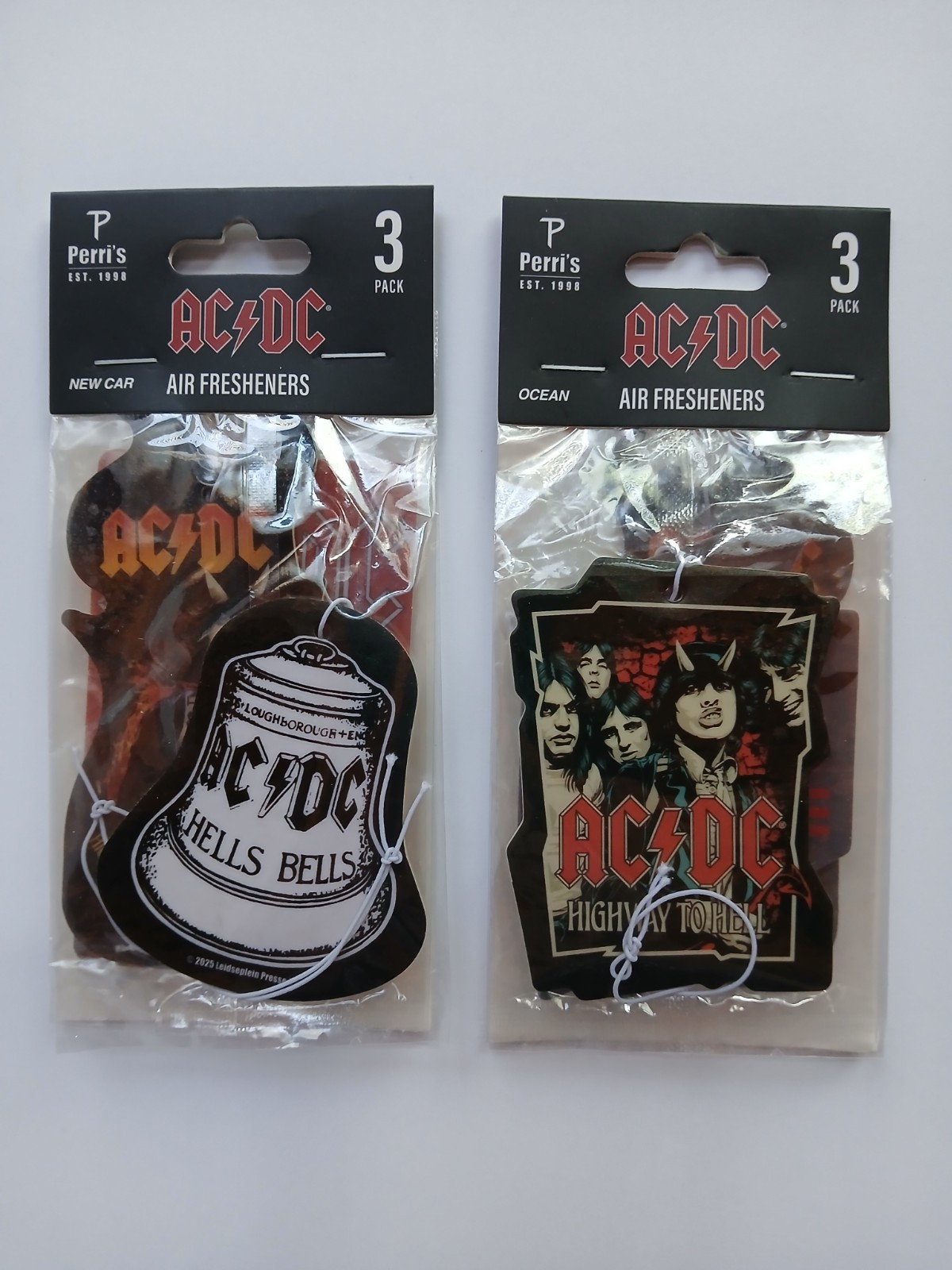 AC/DC Novelty Air Freshener QTY 2 3 Packs (6 Total) Ocean And New Car Scent