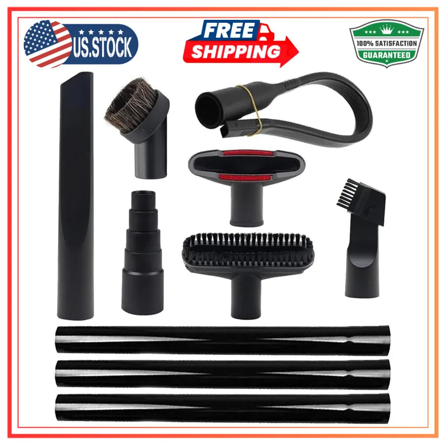 10Pc Vacuum Attachment Set for Shop Vac 1 7/8 to 1 1/4 Inch Hose Adapter Kit