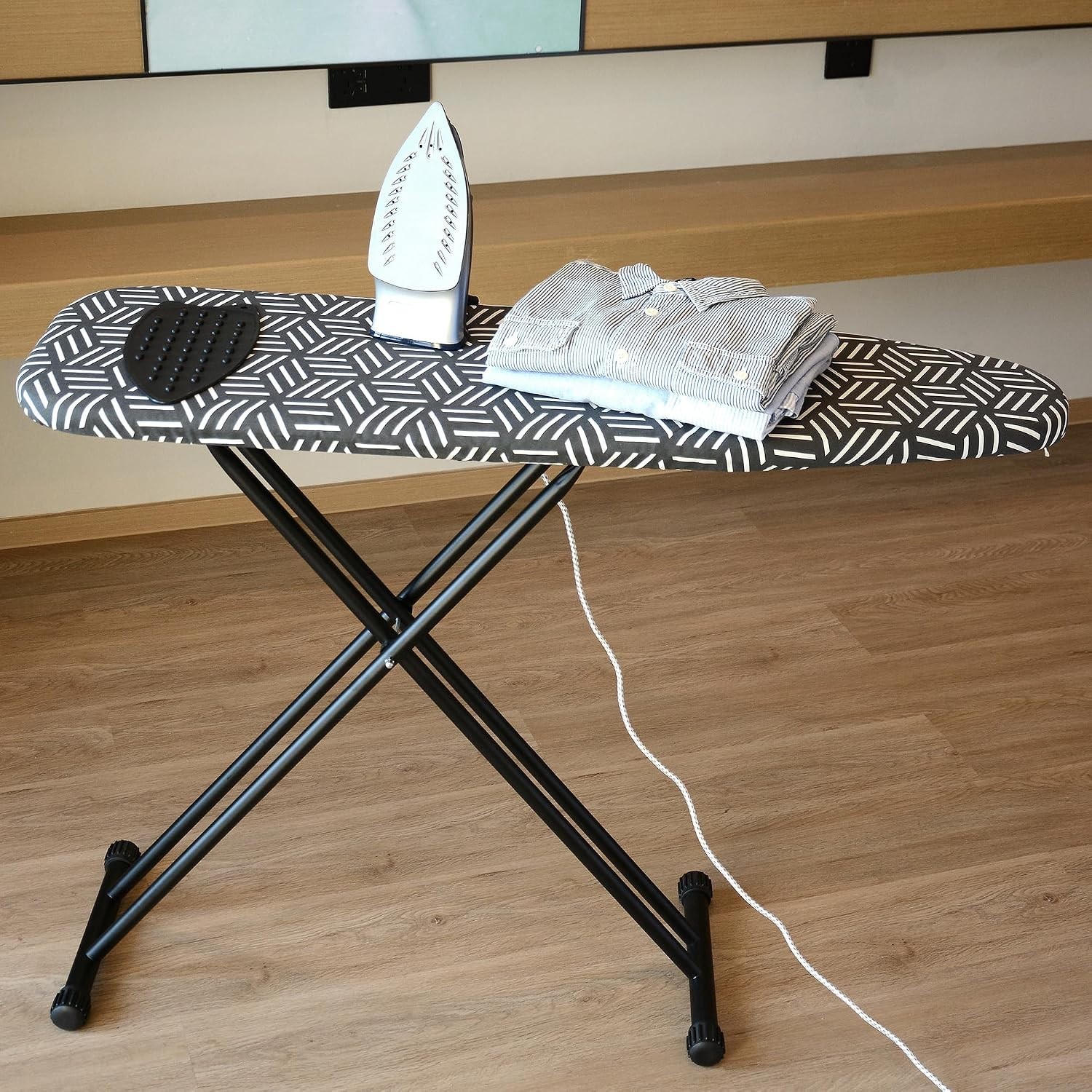 caius Ironing Board, Compact and Space Saver Full Size Ironing Board, Extra Wide