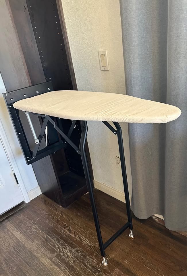 Swivel Pull Out Ironing Board w/ Soft Close, Black, Rev-A-Shelf style