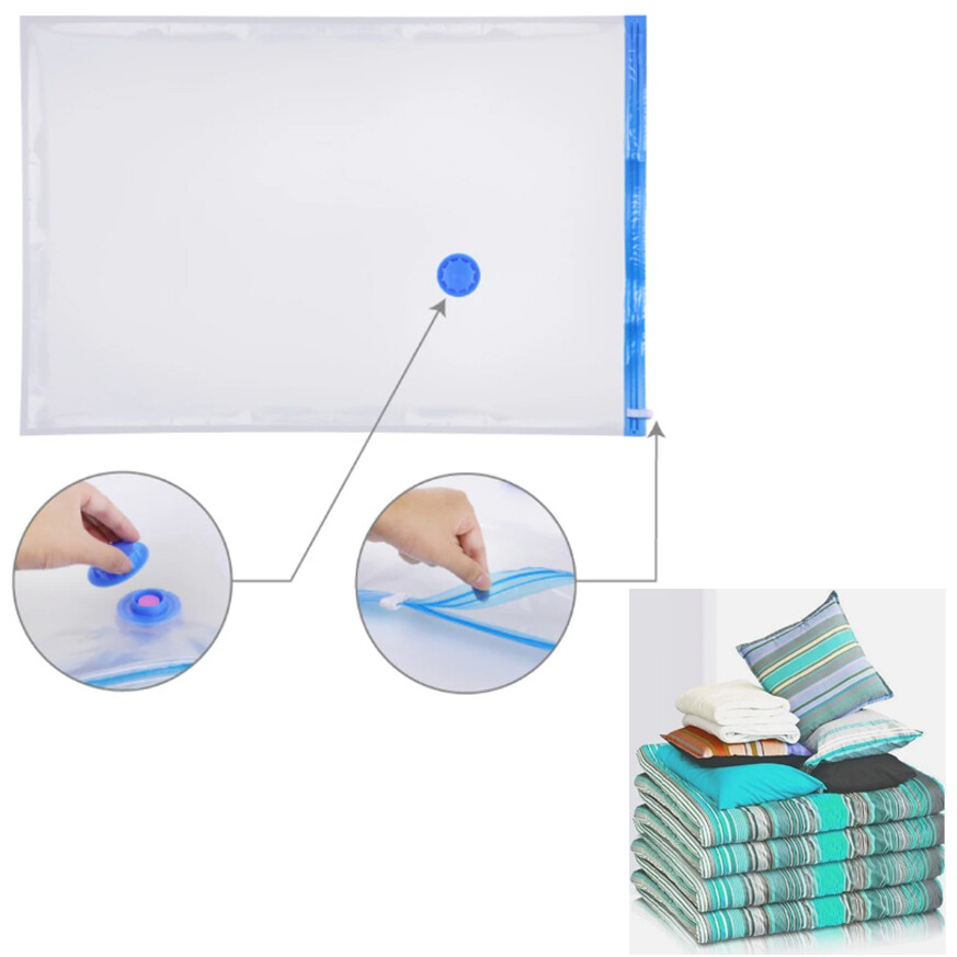 10 x Jumbo Vacuum Storage Bags Travel Space Saver Garment Seal Clothes Organizer