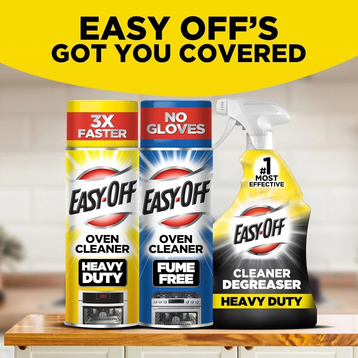 Easy-Off Heavy Duty Degreaser Cleaner Spray, Kitchen Degreaser, 32 Oz