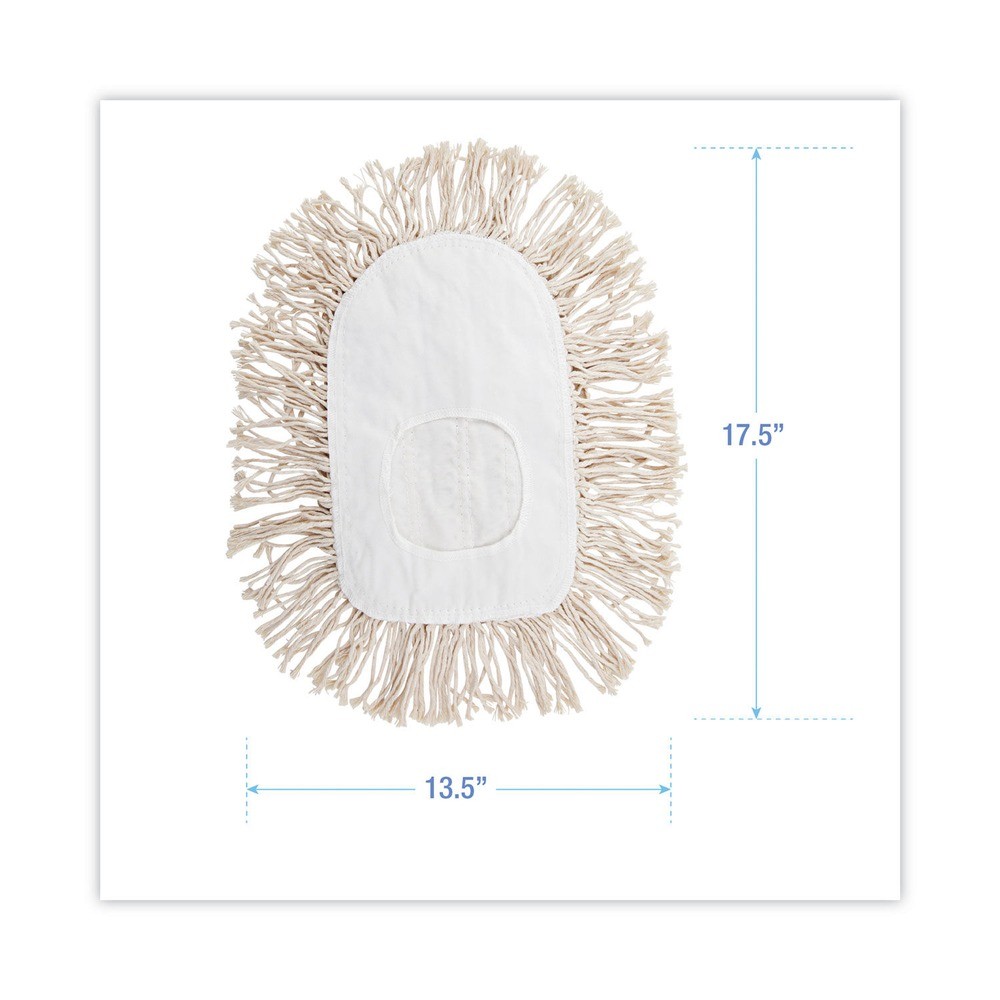 Boardwalk 1491 17.5 in. x 13.5 in. Cotton Wedge Dust Mop Head – White New