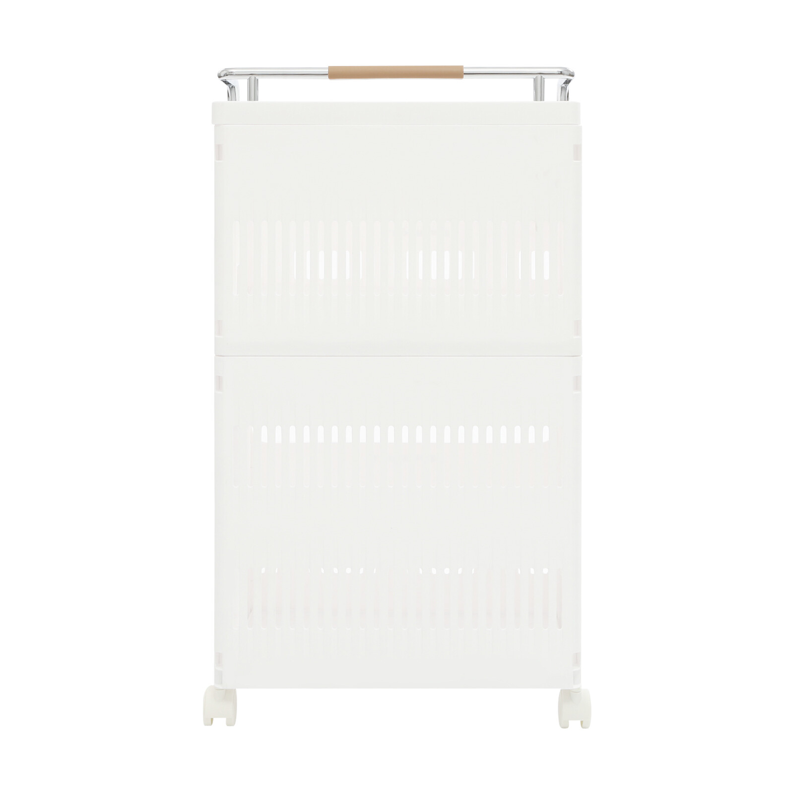 2-tier Clothes Basket Rolling Laundry Basket Collapsible Laundry Hamper Storage