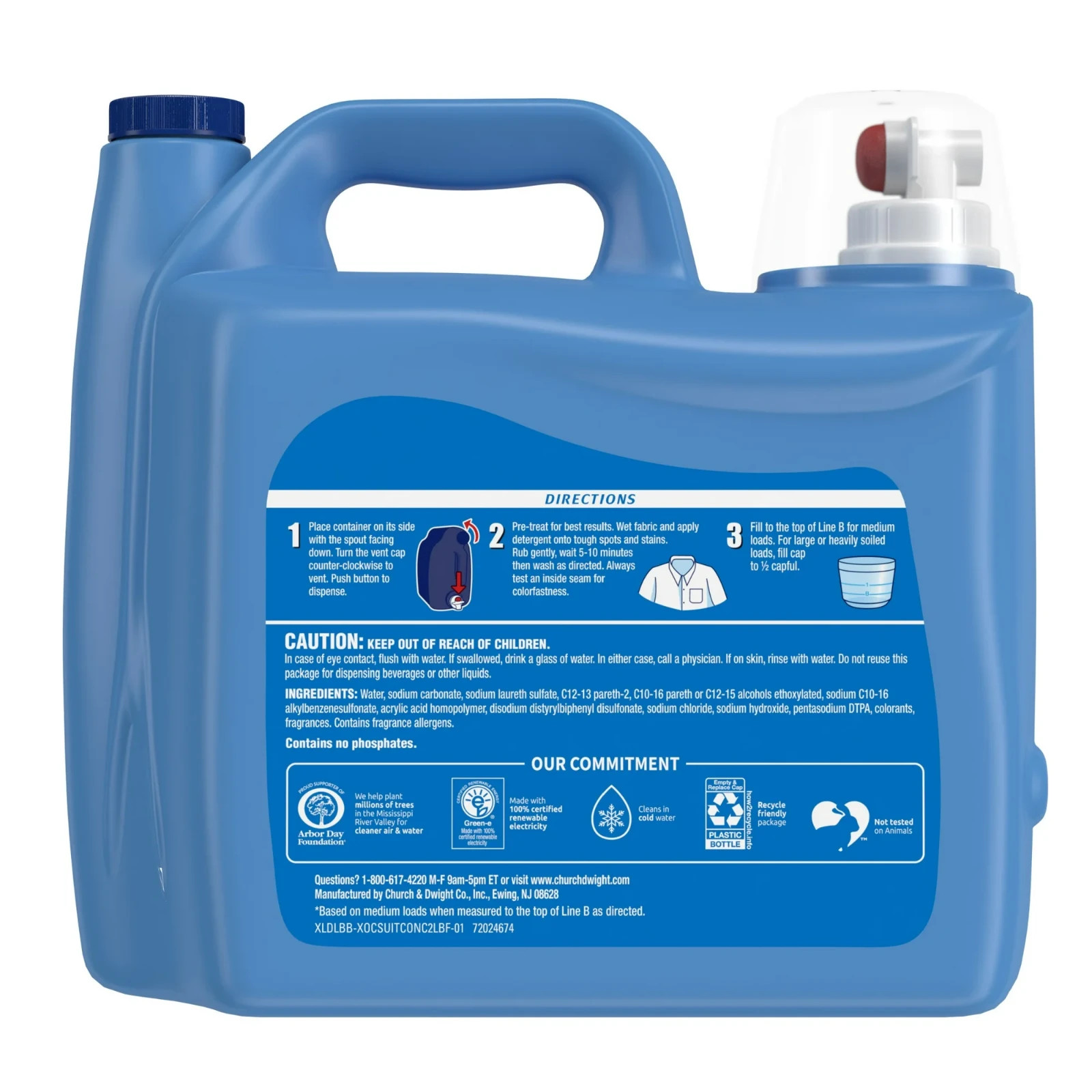 Xtra Plus OxiClean, 131 Loads Liquid Laundry Detergent, 203.1 fl oz,5pack