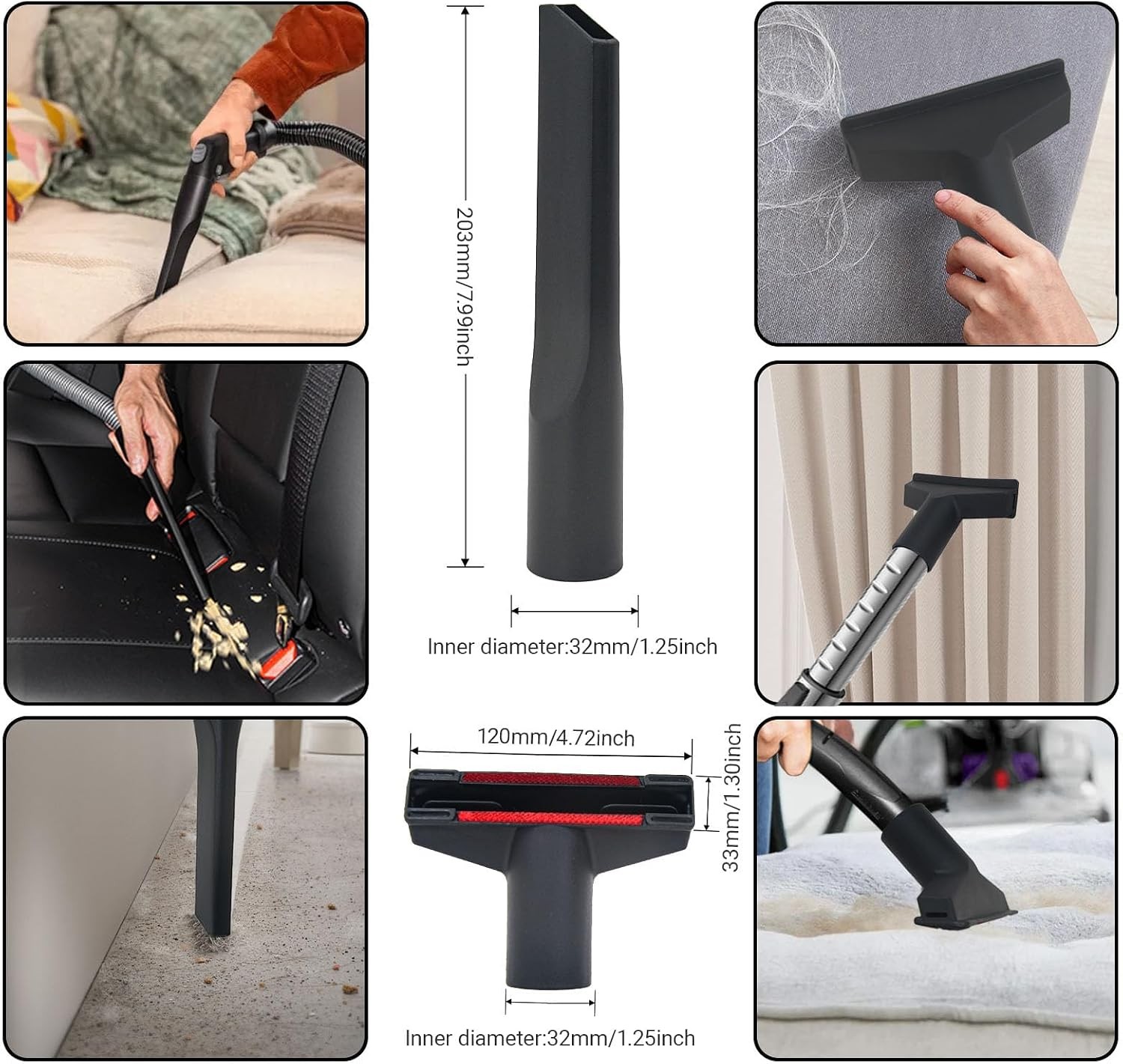 Universal Vacuum Attachment Brush Shop Vac Accessories All in Kit Brush Tool