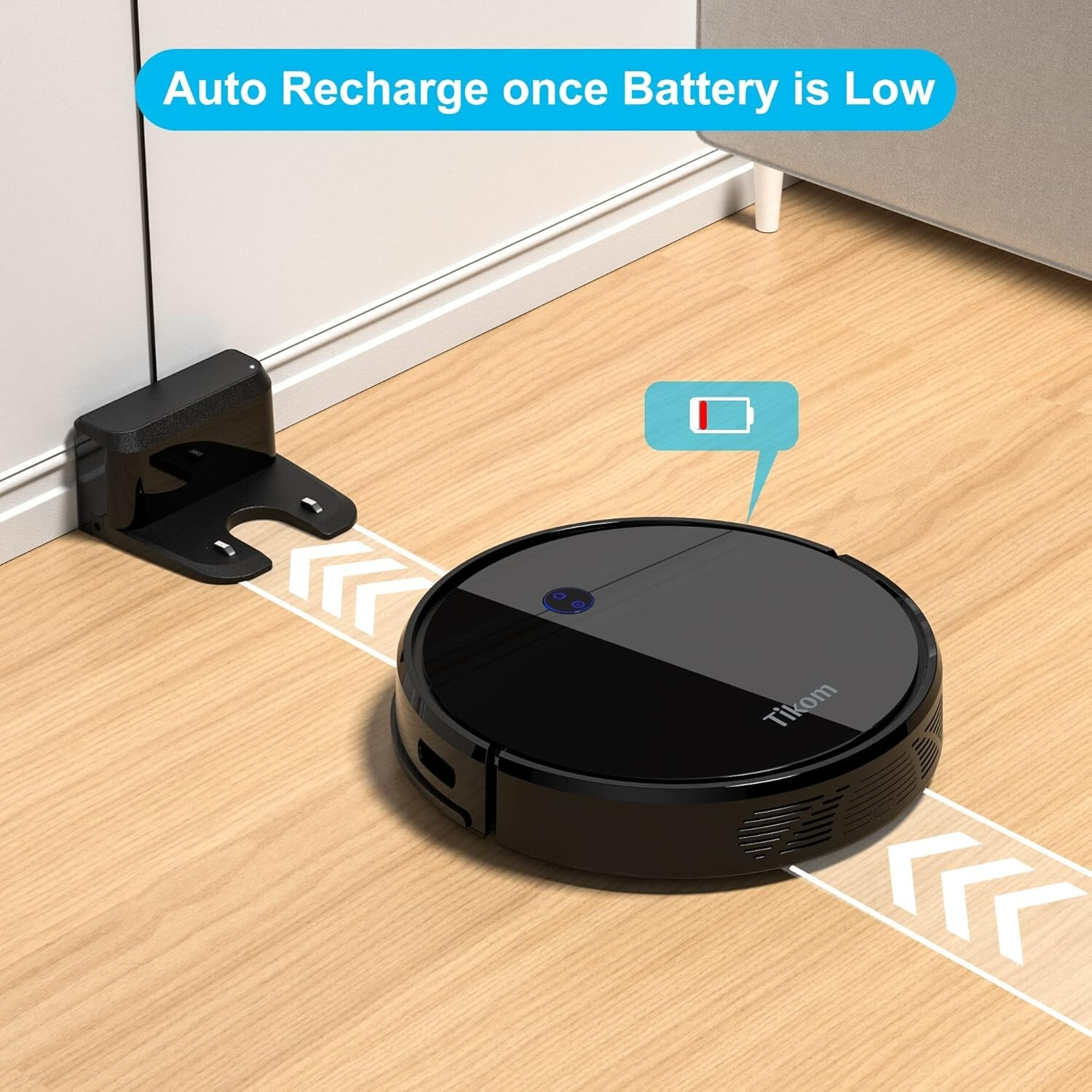 Tikom G7000 Robot Vacuum Cleaner for Pet Hair, Carpets, Hard Floor