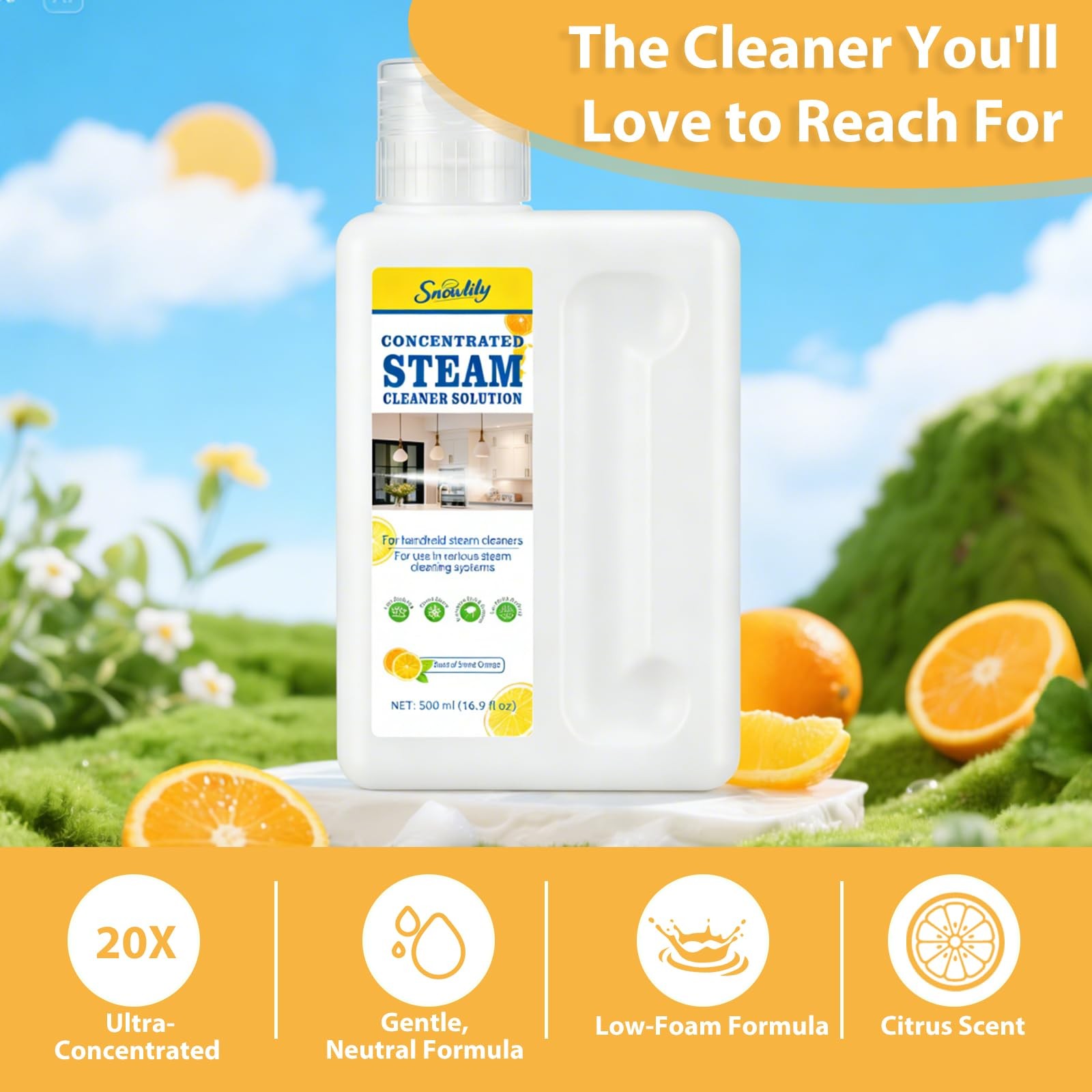 20X Concentrated Multi-Surface Steam Mop Solution with Demineralized Water fo…