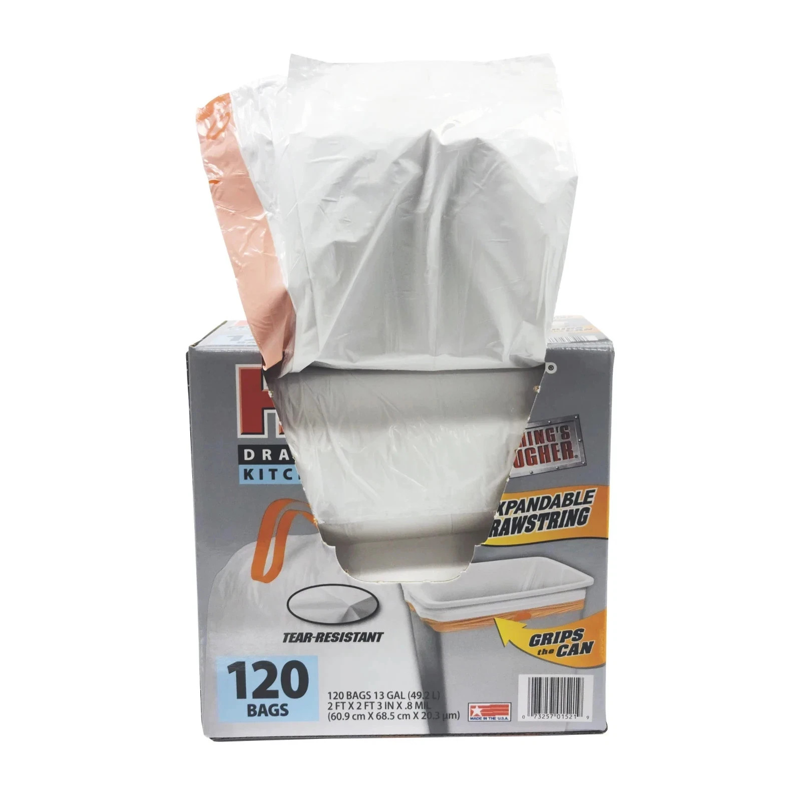 Husky 13 Gallon Tall Kitchen Drawstring Bags, 120 Bags
