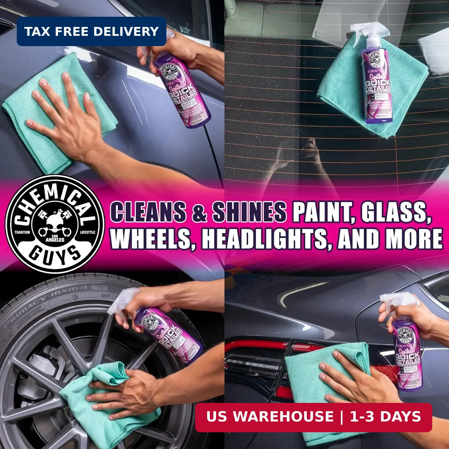 Chemical Guys Synthetic Quick Detailer – High Gloss Quick Detailer Spray, Safe f