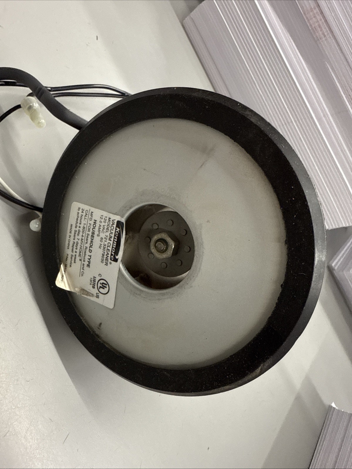 Genuine Kenmore Progressive Vacuum Motor 120V 12Amp 721.33079030 w/ wire Harness