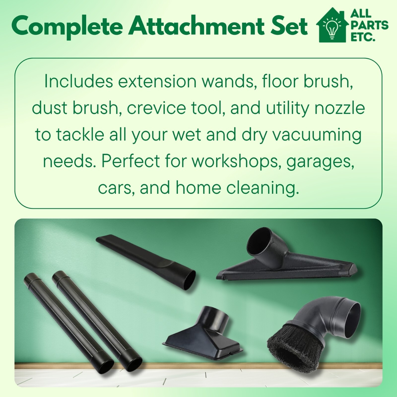 2.5″ Vacuum Attachments for Shop Vac – 6-Piece Wet Dry Vacuum Accessories Kit