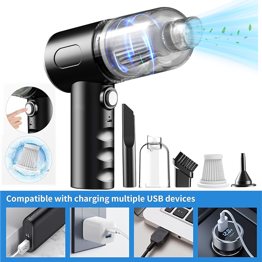 120W Cordless Car Vacuum Cleaner Powerful Suction Mini Dusts Buster Handheld