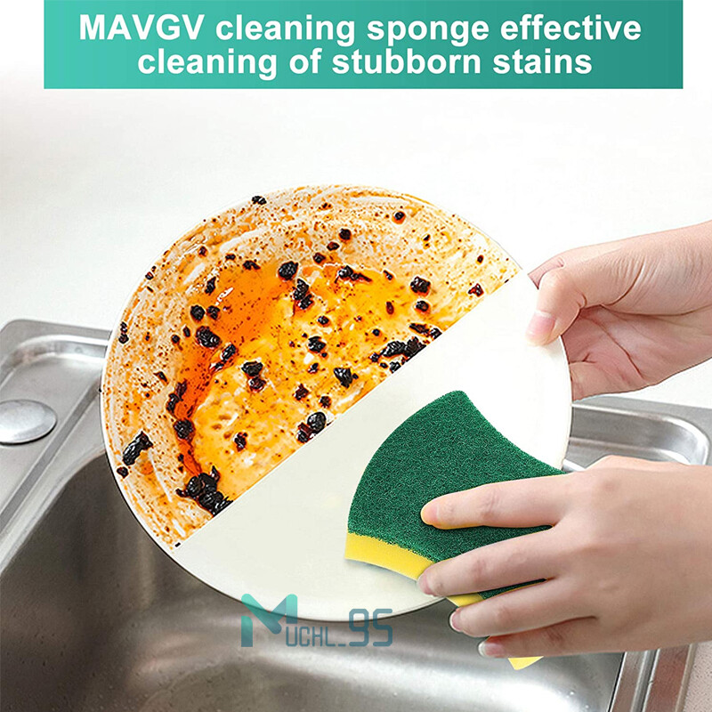 24pcs Dish Washing Sponge Scouring Pad Lot Scrubber Brush Kitchen Cleaning Tools