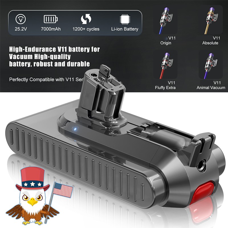 25.2V 9.5Ah For Dyson V11 Outsize Absolute Extra Replace Battery Click-in Type
