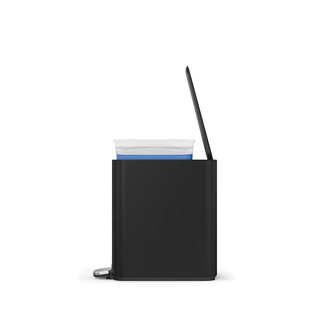 simplehuman 5L 1.3 Gal Slim Step Trash Can Matte Black Steel CW1389 New (71 ký t