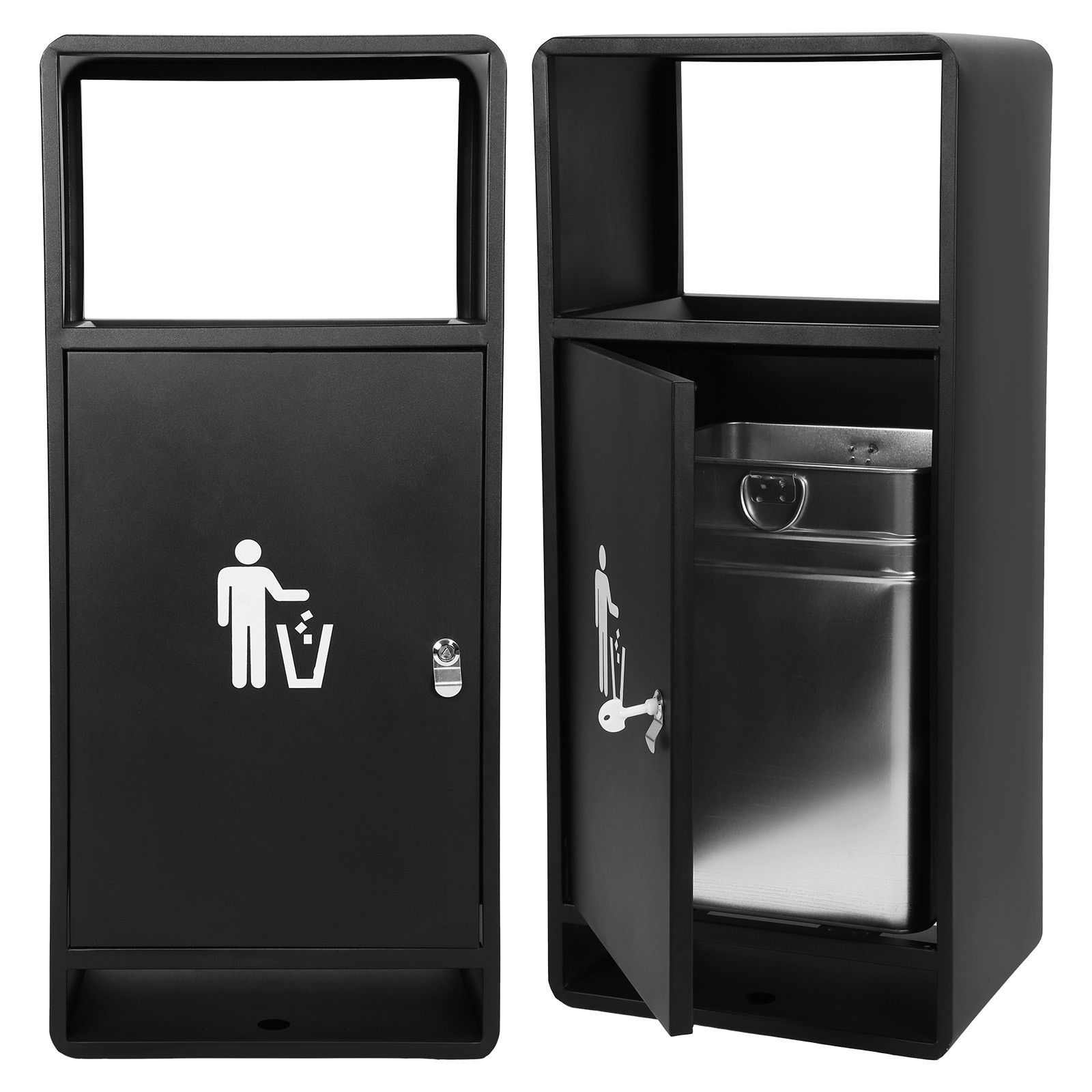 Commercial Waste Bin Trash Receptacle Large Capacity Modern Look for Park Garden
