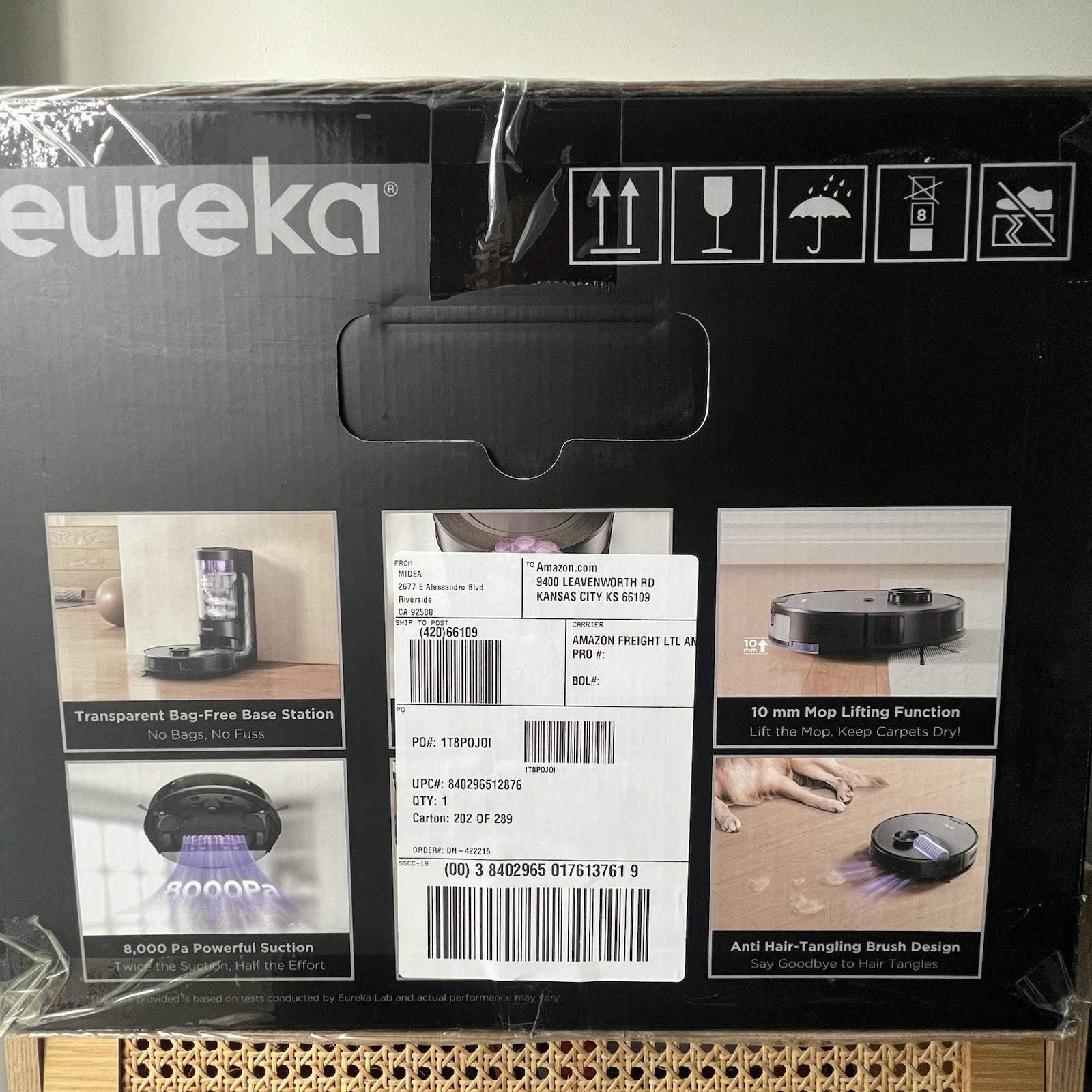 Eureka E20 Plus Robot Vacuum & Mop Combo w/ Bagless Self Emptying Station BLACK