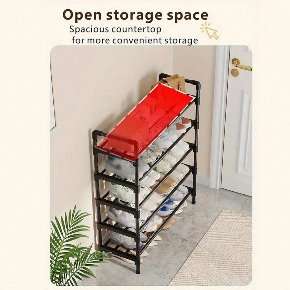 5 Tier Shoe Rack Sturdy Space Saving Shoe Storage Organizer for Home Office
