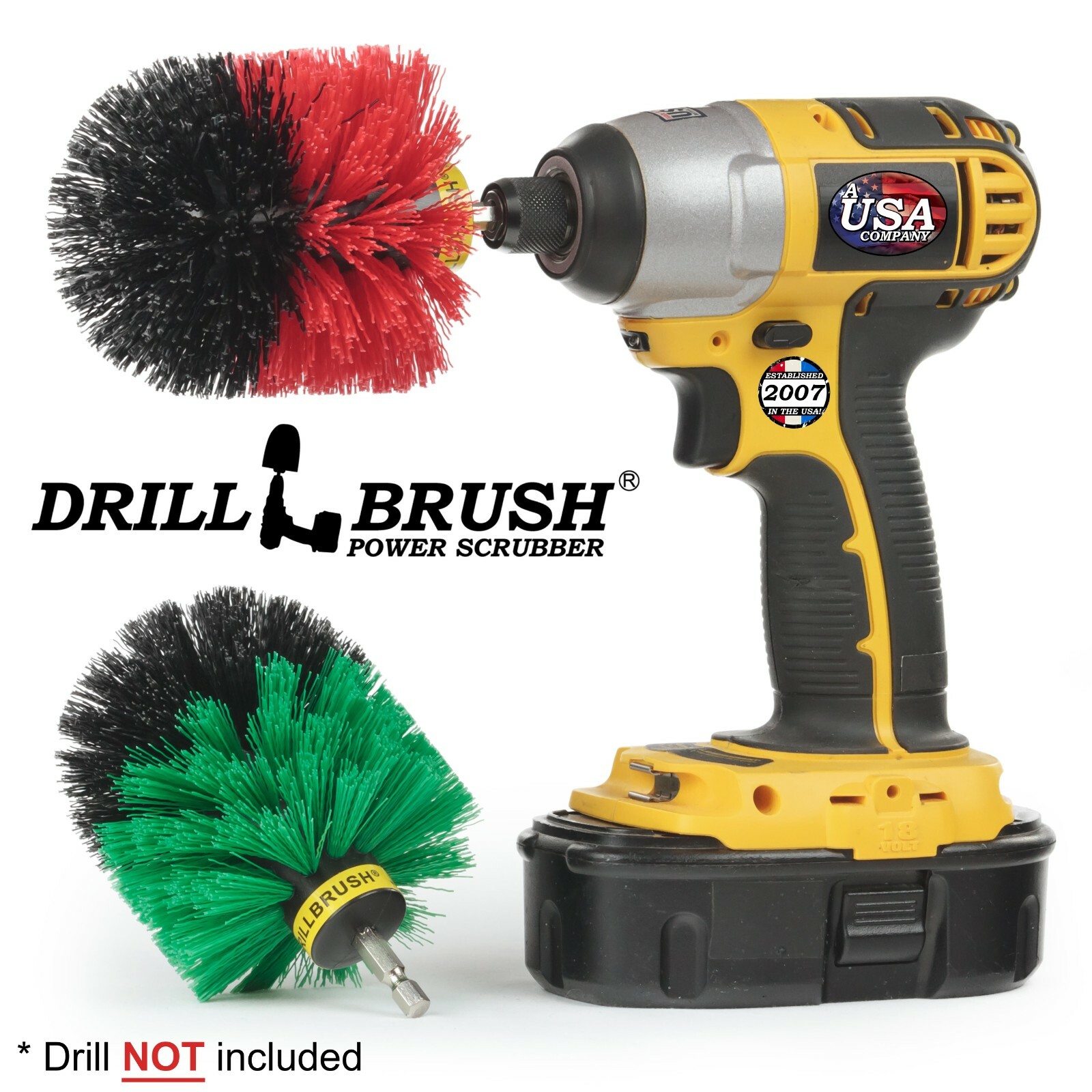 Drill Brush Cordless Drill Powered Brushes -Kitchen Surfaces -Patio, Deck,Garden