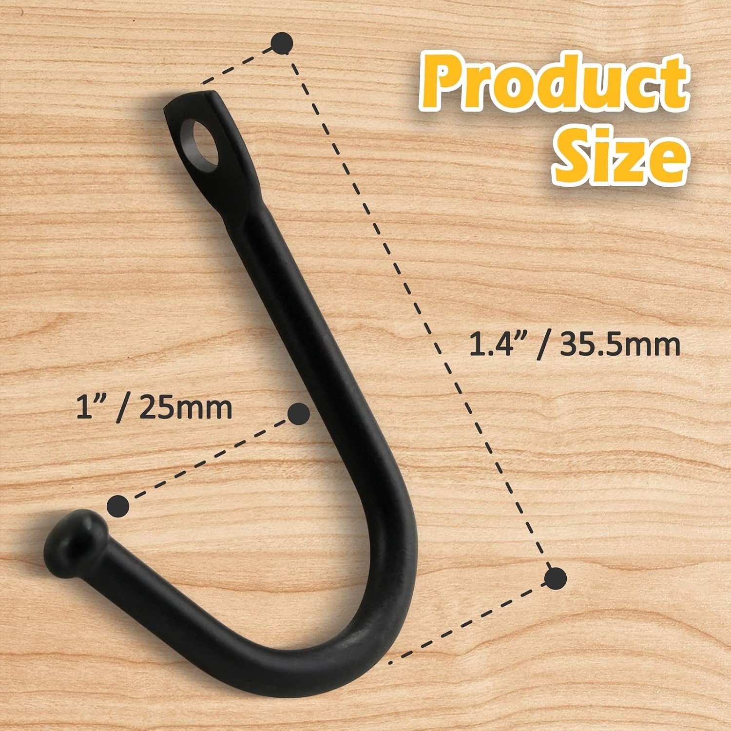 20 Pcs Black Wrought Iron Wall Hooks for Keys Hats Clothes Towels